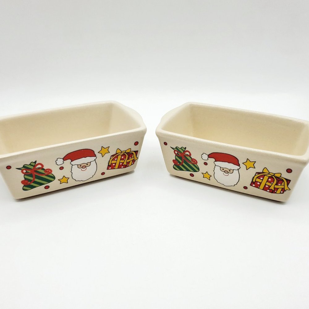 2 - PIECE CENTURY CHRISTMAS MINI LOAF PANS DISHES